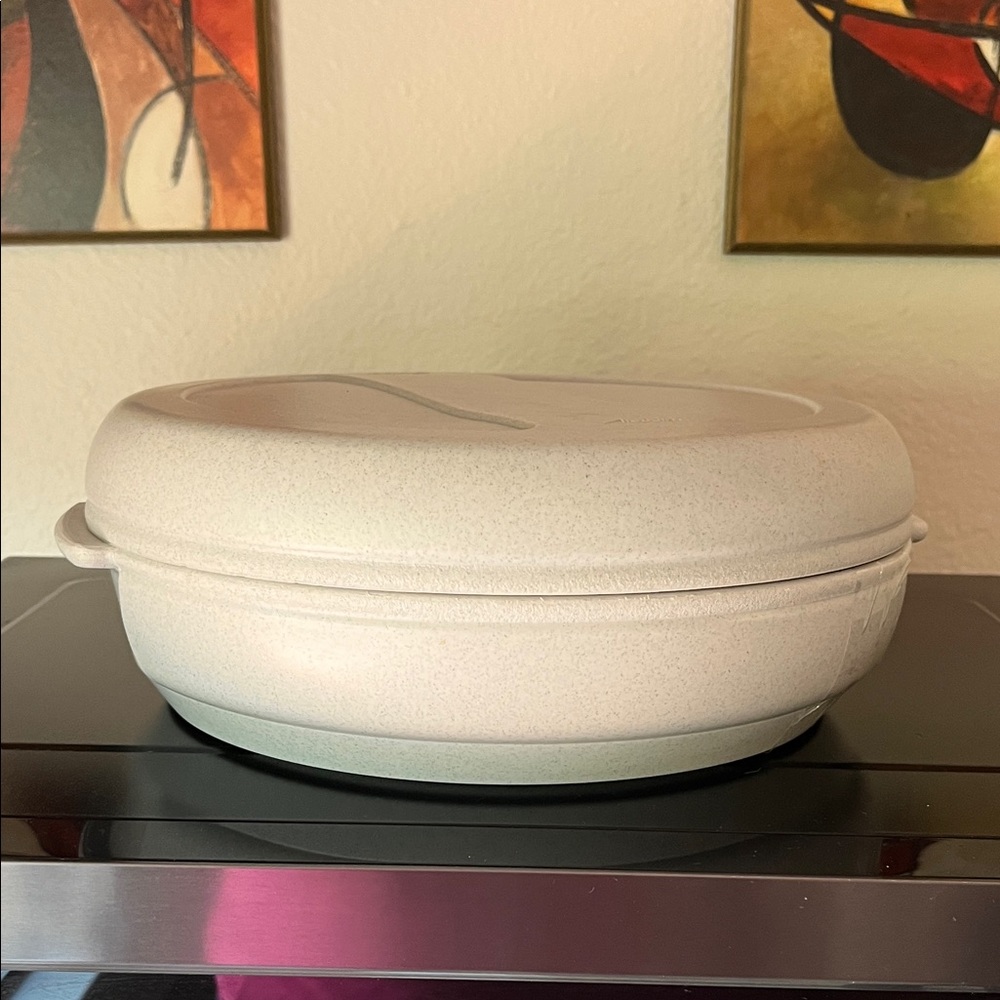 Vintage Aladdin Thermal Round ware Server with Pyrex Pie plate